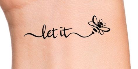 Let It Be Tattoo, Tattoo Letters, Tattoo Lettering Styles, Bee Tattoo, Lettering Styles, Spine Tattoos, Tattoo Lettering, Tatting, Bee