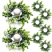 Check this out on Amazon Farmhouse Wedding Table, Greenery Wreath Wedding, Eucalyptus Candle, Flowers Eucalyptus, Ring Wreath, Pillar Holders, Boho Wreath, Artificial Eucalyptus, Candle Wreaths