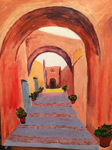 Spanish house Spanish House, Easy Paintings, Doors, Paintings, Drawings, Art