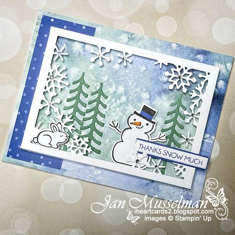 Rings Of Love Dsp, Papercraft Christmas Cards, Card Sketches Templates, Snowman Christmas Cards, Christmas Cards Kids, Snowman Cards, Homemade Christmas Cards, Magic Cards, Stampin Up Christmas Cards