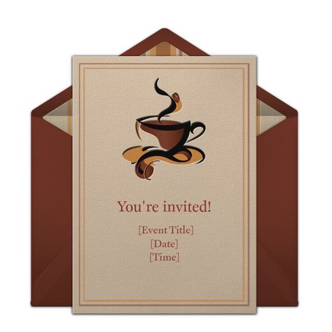 Coffee Gathering, Coffee Invitation, Cafe Story, 21 Diner, Menu Layout, Online Invitation, Ladies Luncheon, Email Invitation, Coffee Drawing