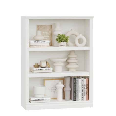 PRICES MAY VARY. 【Enough Storage Space】Shelf size 32.4" X 11.4 " X 43.3 ",Compared to a regular bookshelf, it is wider and deeper. In addition to books, you can also use it to store more things, such as your favorite cups, plates, potted plants, and some decorations. 【Adjustable Shelf Design】2 adjustable shelves to maximize storage potential for your storage needs.Avoid any inconvenience caused by the short spacing between boards. You can also place the products in different locations according Short Bookshelf Decor, Short Bookshelf Ideas, Small Bookcase Styling, Small Shelf Styling, Small Bookshelf Inspiration, Living Room Bookshelves Built Ins, Short Bookcase, Styling Shelf, Bookshelf For Small Spaces