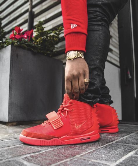 Red October Yeezy 2’s Air Yeezy Red October, Yeezy 2, Air Yeezy, October Outfits, Red October, Hypebeast Streetwear, Streetwear Clothing Brand, Streetwear Male, Fresh Outfits