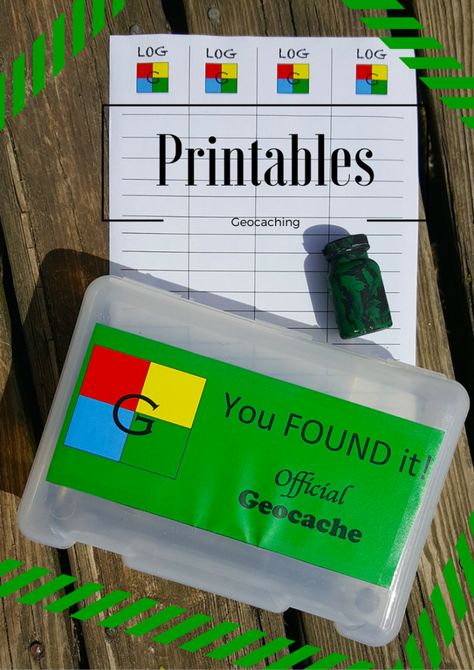 Geocache Printable Log sheets & Signs for Geocaching Containers + Recycle Container Tips for Bathroom products! #CG #CaretoRecycle Geo Cashing, Geocaching Swag, Geocache Swag, Chamber Ideas, Free Unit Study, Geo Caching, Geocache Containers, Geocaching Ideas, Classroom Scavenger Hunt