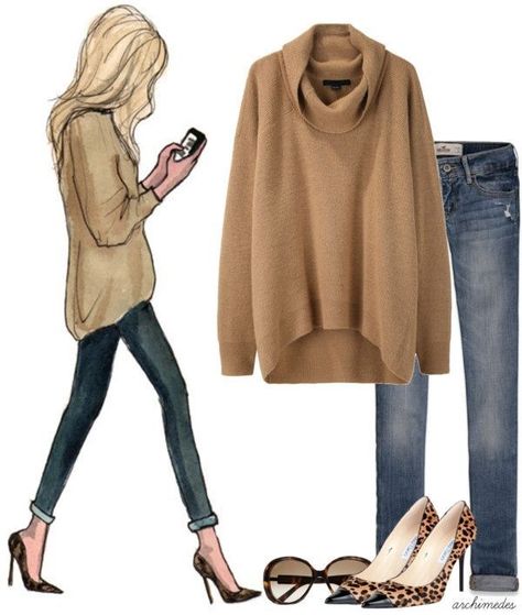 Camel Sweater OOTD Outfit of the day Stitch Fix Autumn Summer Outfits, Street Mode, Professional Clothing, Paris Mode, Bohol, Mode Casual, Dream Style, Spring Fashion Trends, 가을 패션