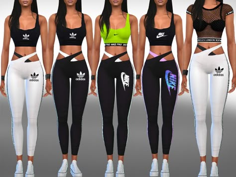 Saliwa's Female Athletic Cross Leggings Mix Sims 4 Athletic, Sims 4 Athletic Cc, Sims 4 Urban Mods, Clothes Cc Sims 4, Sports Wear Outfits, Sims 4 Cc Clothes, Sims Outfits, Clothes Athletic, Cross Leggings