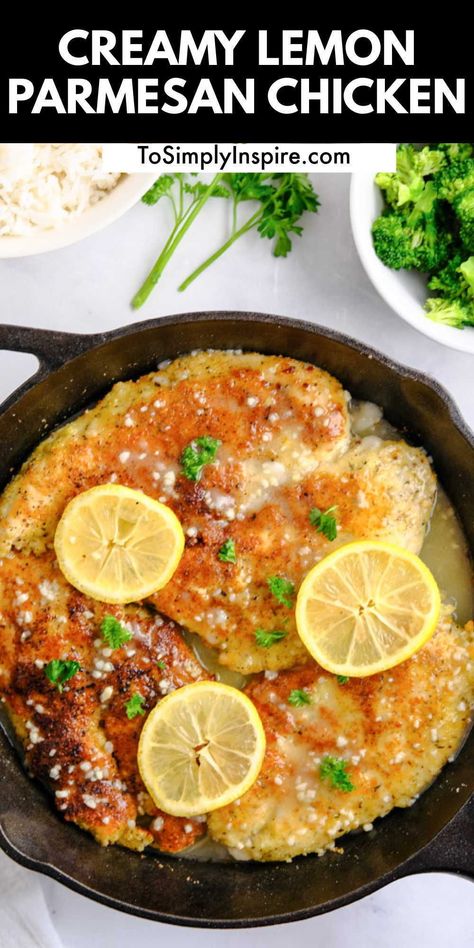 Creamy Butter Parmesan Chicken, Crispy Lemon Garlic Chicken, Lemon Herb Parmesan Chicken, Lemon Pecorino Crusted Chicken With Creamy Lemon Sauce, Lemon Pecorino Crusted Chicken, Lemon Parsley Chicken, Parmesan Crusted Chicken With Lemon Butter Sauce, Lemon Herb Crusted Chicken, Lemon Chicken Cutlet Recipes