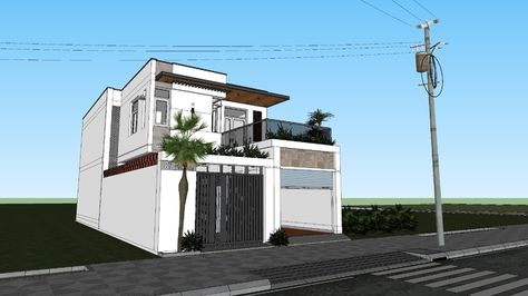 Large preview of 3D Model of House Streets 40 3d Were House Sketchup, Warehouse Facade, Warehouse Exterior Design, Sketchup Warehouse, Exterior Houses, Sketchup Models, Concept Models Architecture, 2 Storey House, Building Elevation