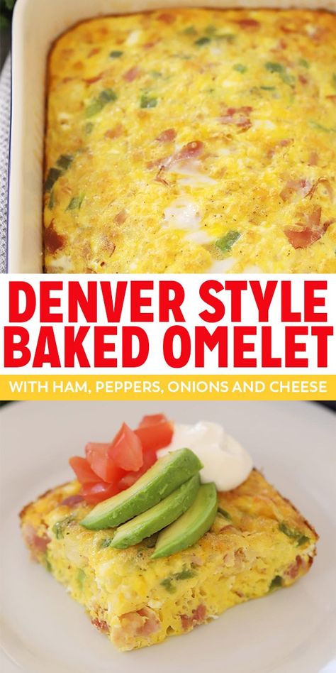 Omelets Recipe Omelettes, Baked Denver Omelet, Denver Omelette Bake, Denver Omlet, Breaky Ideas, Denver Omelet, Baked Omelette, Baked Omelet, Omlet Recipes