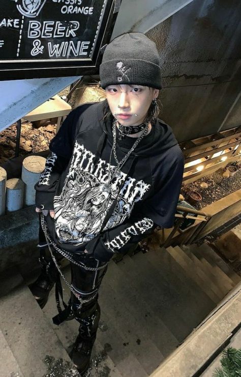 Punk Outfits Men, Alt Outfits, Punk Outfits, Alt Fashion, Swaggy Outfits, Alternative Outfits, Mode Streetwear, Harajuku Fashion, Edgy Outfits