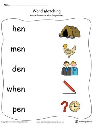 **FREE** EN Word Family Picture Match in Color Worksheet.Topics: Word Families, Reading, and Phonics. Et Word Family, I Sound Words, Jolly Phonics Worksheets, Word Families Worksheets, Vowels Kindergarten, Esl Phonics, Word Families Printables, Short Vowel Worksheets, Color Worksheet