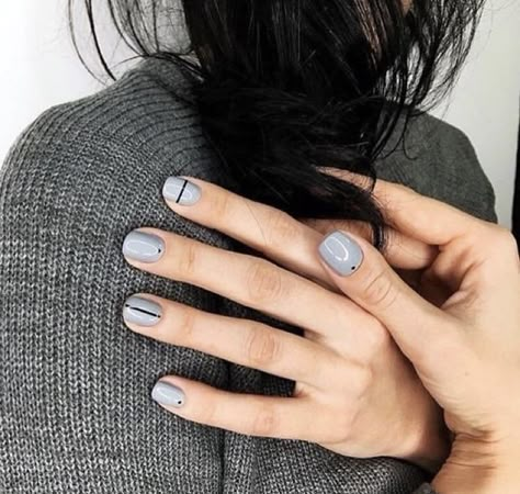 Grey Nail Polish, Minimalist Nail Art, Minimal Nails, Gray Nails, Orange Nails, Minimalist Nails, Nail It, Nail Arts, Art Tutorial