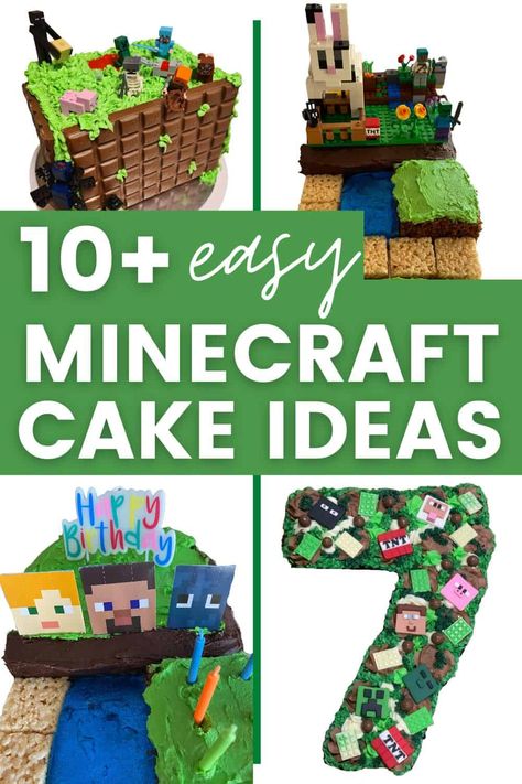 Diy Minecraft Cake, Minecraft Cake Ideas, Minecraft Cake Designs, Creeper Cake, Minecraft Cakes, Diy Minecraft Birthday Party, Grass Block, Minecraft Lego, Minecraft Birthday Cake