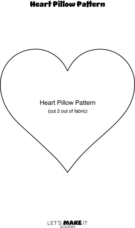 Heart Pillow Pattern Sewing Free, Heart Pillow Sewing Pattern, Heart Shaped Pillows, Heart Shaped Pillow Diy Free Pattern, Heart Plush Pattern, Heart Pillow Pattern Sewing, Pillow Patterns Sewing, Heart Sewing Pattern, Pillow Sewing Patterns