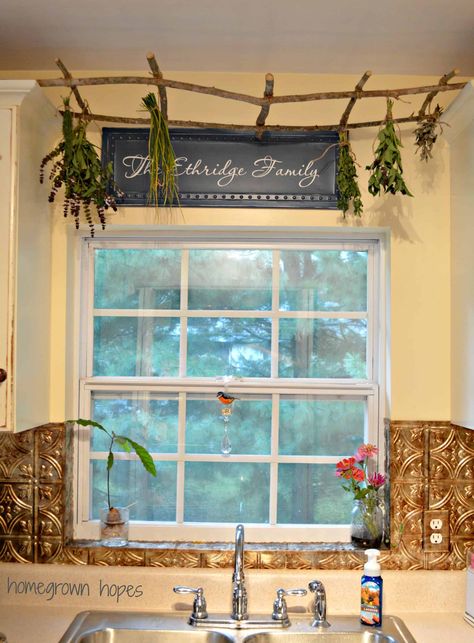 Apothecary Workspace, Diy Wood Rack, Herb Drying Rack, Herb Rack, Herb Drying, Hanging Herbs, Indoor Herb, Drying Racks, Kitchen Herbs