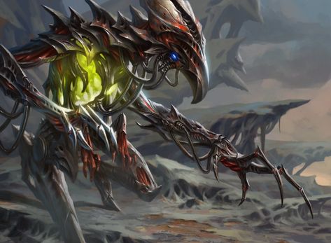 Brudiclad, Telchor Engineer - Commander 2018 MtG Art Tyranid Warrior Art, Mtg Eldrazi Art, Mtg Innistrad, Lovecraft Monsters, Alien Stuff, Mtg Praetor, Mtg Eldrazi, Fantasy Demon, Robot Animal