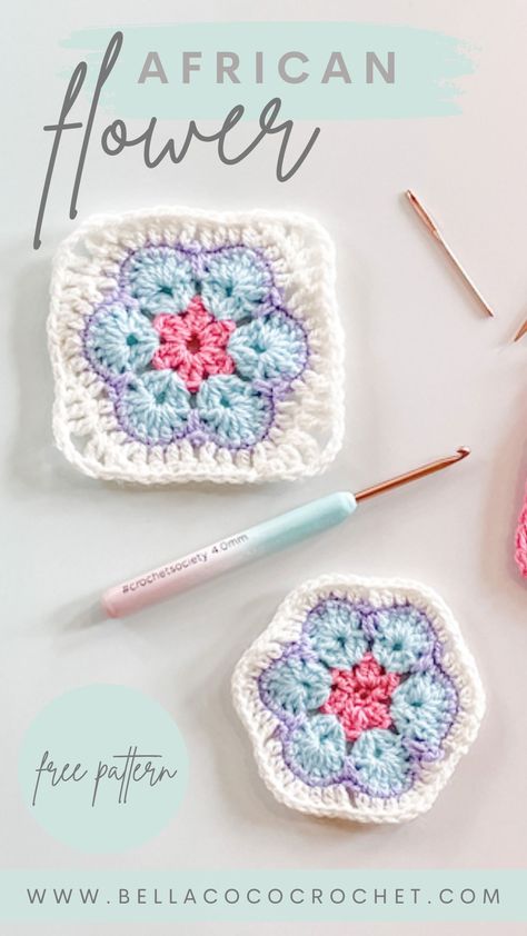 African Rose Crochet Free Pattern, African Square Crochet, African Flower Motif Crochet, African Flowers Crochet Pattern, African Flower Granny Hexagon, African Flower Granny Square Pattern Free, African Daisy Crochet Pattern, Free African Flower Crochet Pattern, Flower Granny Hexagon