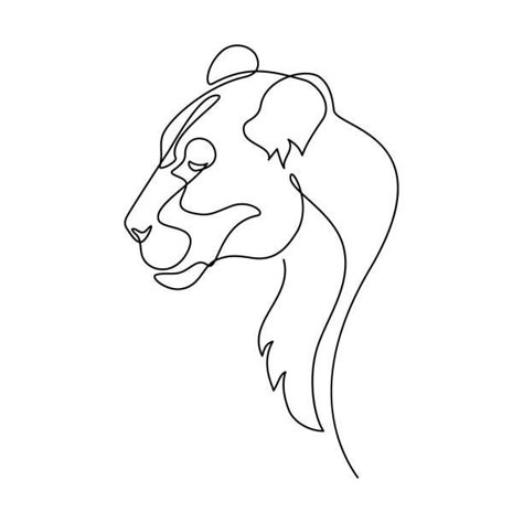 Lioness Tattoo Design, Female Lion Tattoo, One Line Tattoo, Lioness Tattoo, Animal Outline, Female Lion, Lion Illustration, Lion Tattoo Design, Single Line Drawing