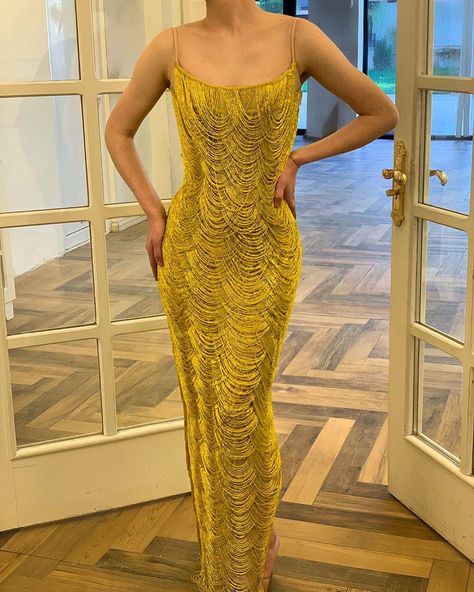 Teuta Matoshi, Dream Prom Dress, Glamour Dress, Royal Outfits, Beaded Gown, Mermaid Fashion, Yellow Fashion, Girls Fashion Clothes, Beautiful Gowns