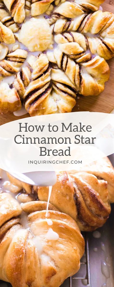 Star Cinnamon Rolls, Paul Hollywood Cinnamon Snowflake Bread, Cinnamon Twist Bread Recipe, Cinnamon Sugar Star Bread, Cinnamon Roll Star Bread, Cinnamon Snowflake Pull Apart, Snowflake Cinnamon Pull Apart, Cinnamon Roll Alternative, Cinnamon Roll Braid