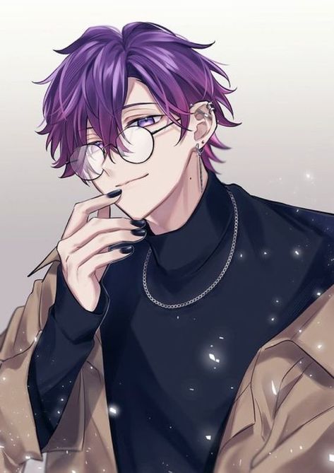 Male Oc With Purple Hair, Uki Violeta New Outfit, Purple Hair Oc Male, Anime Boy Purple Hair, Purple Hair Anime, Long Purple Hair, Short Purple Hair, Anime Boy Long Hair, Uki Violeta