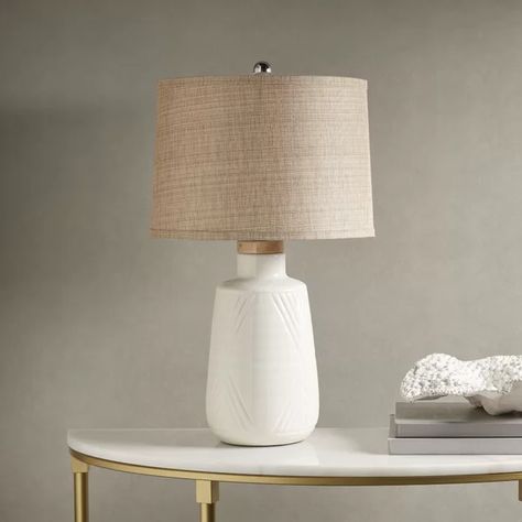 Birch Lane™ Rozella 25" Table Lamp & Reviews | Wayfair Boho Style Room, Boho Texture, Unique Lamp, Bohemian Modern, Side Table Lamps, High Table, Ceramic Table Lamp, Ceramic Base, White Table Lamp