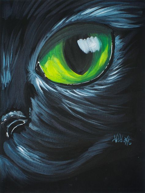 Simple learn to paint full acrylic art lesson of Black Cat with Green Eyes. This LIVE tutorials is friendly to new painters and you can join us to paint along at home.   Traceable : https://theartsherpa.com/tas171005.01 Kids Canvas Painting, Art Sherpa, The Art Sherpa, Black Cat Painting, Black Canvas Art, Painting Parties, Black Canvas Paintings, Christmas Paintings On Canvas, Simple Canvas Paintings