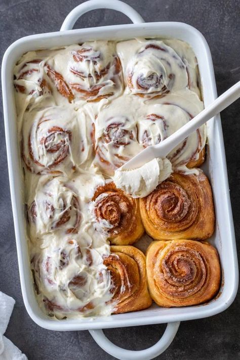 No-Knead Cinnamon Rolls (So Easy) - Momsdish Vatrushka Recipe, Moist Cupcake Recipes, Overnight Cinnamon Rolls, Sourdough Cinnamon Rolls, Sweet Butter, Decadent Chocolate Cake, Sweet Recipes Desserts, Easy Cinnamon, Easy Brunch