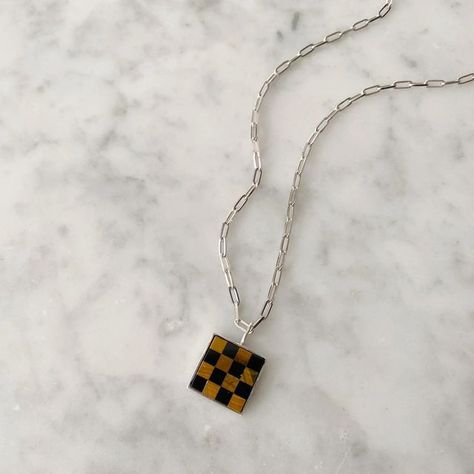 T A R I N T H O M A S on Instagram: "A combo we live for : tigers eye and black onyx 🖤🤎" Square Face, Necklace Collection, Top Rings, Square Faces, Tigers Eye, Brass Pendant, Birthstone Necklace, This Guy, Gold Filled Chain