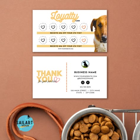 Unleash Paw-some Rewards with Our Customizable Loyalty Card! 🐾🏆 🐶🐱 Loyalty That Wags Its Tail: Our loyalty card is your secret weapon to keep those tails wagging back for more. Fidelizing your clients has never been this fun! 🏅 Tailored for You: Personalize this card as you like. 🎁 Paw-some Rewards Await 📈 Boost Engagement 🛒 Get Started and Wag-worthy Rewards Are Just Around the Corner! 🐕🎉 Petshop Design, Dog Grooming Loyalty Card, Dog Training Business Cards, Dog Boarding Kennel Cards, Kennel Cards Animal Shelter, Dog Sitting Business, Pet Sitting Business Cards, Groom Room, Loyalty Card Template