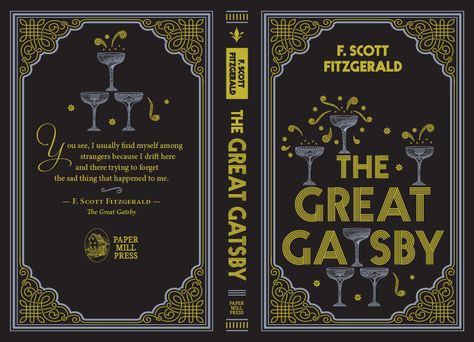 The Great Gatsby. Author: F. Scott Fitzgerald. Publisher: Paper Mill Press. Cover designer: Yvonne Fetig Roehler Diy Tiny Books, The Great Gatsby Book, Gatsby Book, Quirky Books, Mini Books Diy, Book Cover Design Inspiration, Book Cover Diy, Wattpad Book Covers, Book Cover Template