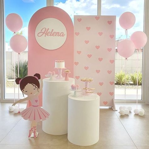 Ballerina Birthday Party Decorations, Ballet Baby Shower, 1st Birthday Girl Decorations, Simple Birthday Party, Ballet Birthday, Baby Birthday Decorations, Ballerina Birthday Parties, Girl Birthday Decorations, Ballerina Party