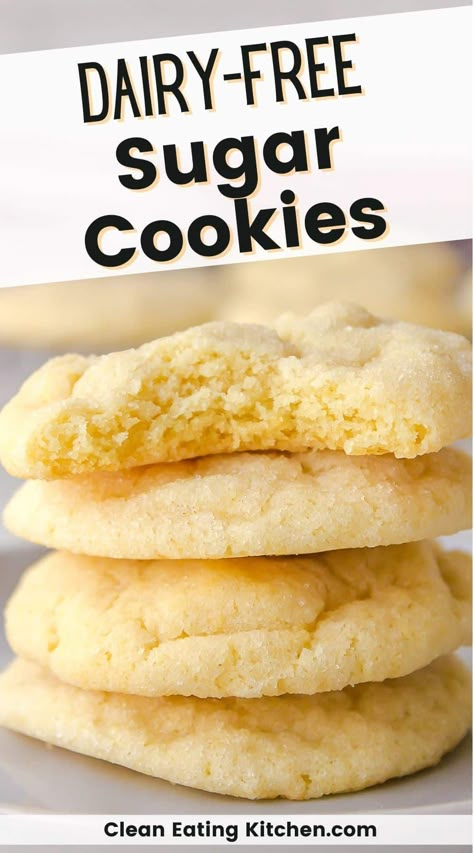 Dairy Free Sugar Cookie Recipe, Dairy Free Sugar Cookies, Dairy Free Cookie Recipe, Dairy Free Cooking, Dairy Free Baking, Homemade Sugar Cookies, Dairy Free Treats, Gluten Free Sugar Cookies, Allergen Free Recipes