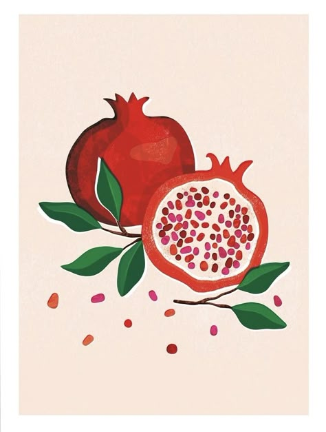 Pomegranate Drawing, Mandala Coasters, Gospel Art, Pomegranate Art, Ceramics Painting, Fruits Drawing, Pottery Patterns, Boho Art Drawings, Persian Art Painting