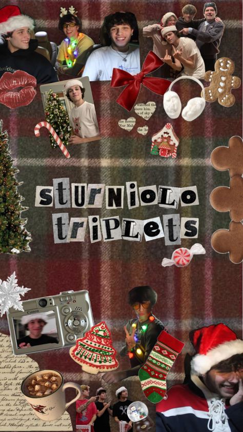 Christmas Sturniolo triplets wallpaper Sturniolo Christmas, Sturniolo Triplets Wallpaper, Triplets Wallpaper, Sturniolo Wallpaper, Triplet Babies, Valentines Wallpaper, The Sturniolo Triplets, The Triplets, Iphone Wallpaper Girly