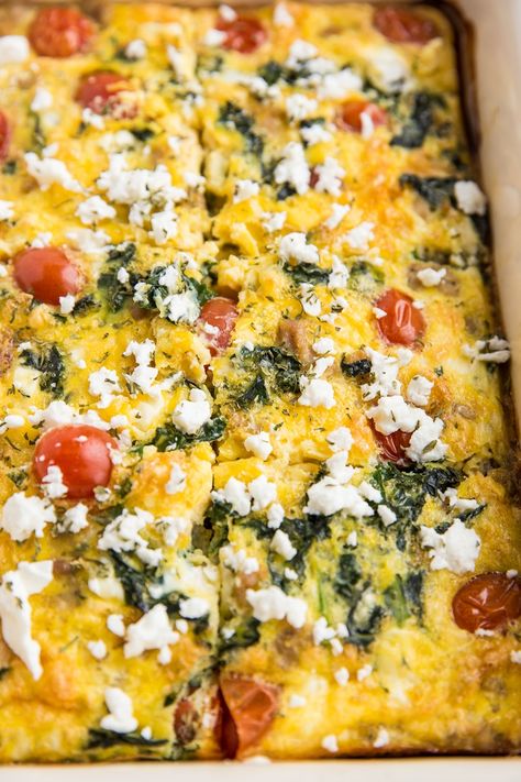 Italian Breakfast Casserole, Gina Livy Recipes Breakfast, Medditeranean Breakfast, Diet Casserole Recipes, Greek Brunch, Mediterranean Diet Desserts, Chicken Sausage Kale, Mediterranean Breakfast Ideas, Gina Livy