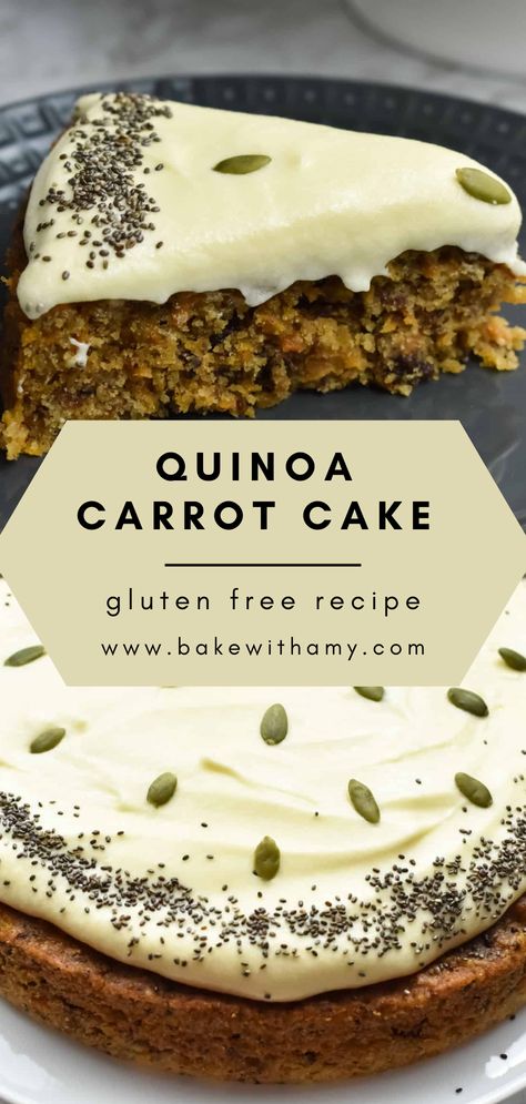 Quinoa Cake, Carrot Cream, Healthy Cake Recipes, Carrot Cake Recipe, Healthy Cake, Gluten Free Cakes, Baking Tins, How To Cook Quinoa, Sharing Board