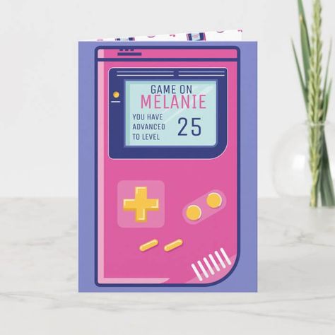 Retro Video Game Party, Bright Video, Video Game Party Theme, Purple Video, Pink Video, Video Game Party, Retro Video Games, Happy Words, Custom Birthday