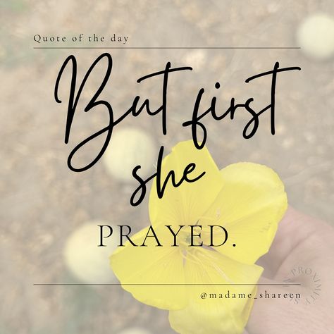 ✨ Happy Friday, Gorgeous! ✨ You’ve made it through another week! 🙌🏽 Before you dive into your weekend, here’s a gentle reminder: Seek first the Father in everything you do. Just like the quote says, But first, she prayed. Because when you start with prayer, you’re setting your heart and mind on things above, grounding yourself in the One who knows your path. 💫 What’s the first thing you need to bring before God today? Drop it in the comments, and let’s lift each other up in prayer. 🙏🏽💜 #fr... Praying To God That One Day Youll Be Mine, Did You Think To Pray, He’s The One I Prayed For, One Day I’m Gonna Have Everything I Prayed For, One Day I’m Going To Have Everything I Prayed For, Grounding Yourself, Heart And Mind, The Father, Make It Through