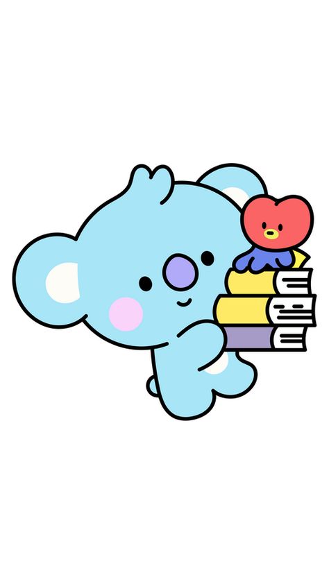 Bt21 Koya Drawing, Bt21 Koya Cute, Koya Bookmark, Kawaii Cartoon Drawings, Koya Bt21 Wallpaper, Blue Characters Cartoon, Bt21 Drawing, Imagenes Cute, Bts Characters