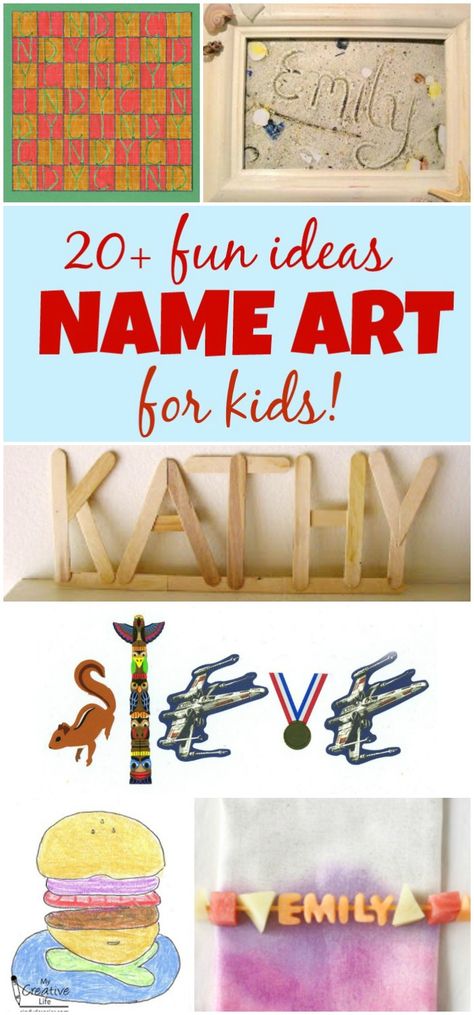 Fun ideas for Name Art projects kids will love Elementary Name Art Project, Name Art Grade 1, Name Art For Kindergarten, Name Projects For Kids, Name Art Projects For Kids, Name Crafts For Kids, Name Art For Kids, Name Design Art Ideas, Kids Drawing Projects