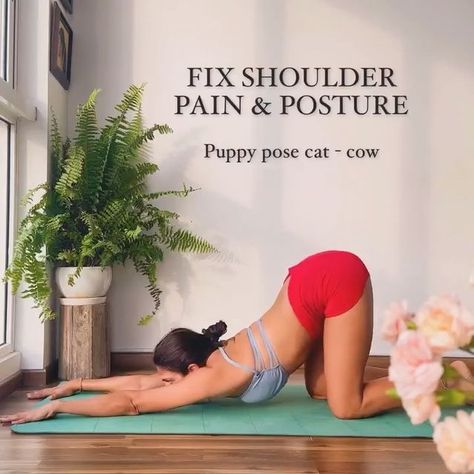 Bad Posture Exercises, Better Posture Exercises, Posture Correction Exercises, Yoga Education, Upper Back Muscles, Shoulder Mobility, Flexibility Routine, Yoga Trainer, Shoulder Exercises