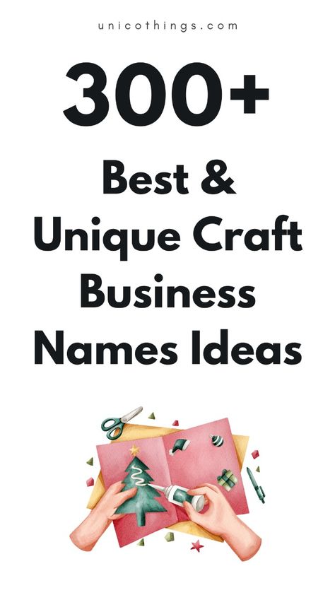 Looking for the perfect name for your craft business? Explore this extensive collection of over 300 craft business name ideas that will help your brand stand out in the creative market! From whimsical to elegant, Find a name that showcases your creativity. Which one inspires you? Share in the comments! Crafty Business Names Ideas, Crafty Names For Business, Freshie Business Name Ideas, Names For Craft Business, Thrift Business Name Ideas, Home Decor Business Names Ideas, Creative Names For Business, Unique Business Names Ideas Creative, Business Page Name Ideas