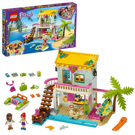 LEGO Friends strandhuis 41428 Lego Beach, Dollhouse Holiday, Lego Friends Sets, Building Toys For Kids, Lego System, Shop Lego, Kitchen Seating, Beach Shower, Mini Doll House