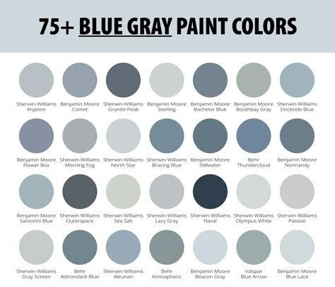 The 75+ Best Blue Gray Paint Colors for Home in 2024 (For Interior & E – CreativeBooster Warm Blue Gray Paint Colors Behr, Interior Paint Colors Schemes Blue Grey, Shades Of Blue For Living Room Walls, Blue Grey Complimentary Colors, Blue Grey Paint Swatches, Blue Indoor Paint House Colors, Blue Undertone Paint Colors, Good Blue Paint Colors, Blue Grey Paint Bathroom