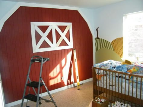 Farm Room Ideas Bedrooms Kids, Toddler Boy Farm Bedroom, Farm Theme Playroom, Farm Theme Baby Room, Farm Theme Nursery Boy Rooms, Barn Nursery Theme, Farm Bedroom Ideas For Boys, Kids Farm Bedroom, Farm Nursery Theme Boys