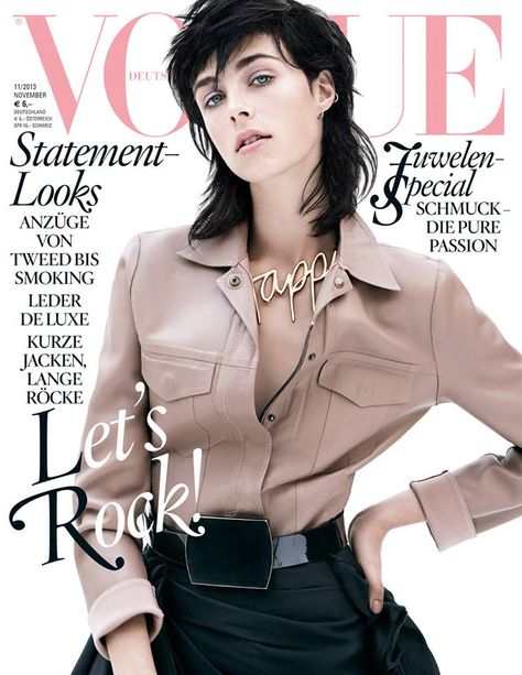 Edie Campbell Covers Vogue Germany November 2013 in Lanvin Eddie Campbell, Edie Campbell, Alber Elbaz, Vogue Magazine Covers, Anja Rubik, Editorial Hair, Fashion Magazine Cover, Vogue Us, Punk Hair