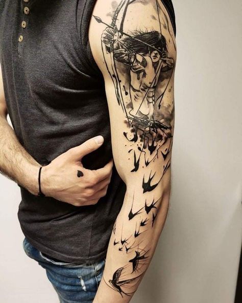 Archer Tattoo Men, Archer Tattoo, Sagittarius Tattoo Designs, Sagittarius Art, Sagittarius Tattoo, Egyptian Tattoo, Mermaid Tattoos, Maori Tattoo, Dope Tattoos