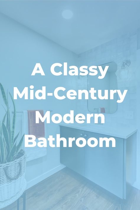 This remodel was necessary to take a cold, dark, and outdated space and turn it into a bright and stylish bathroom. Moody Mcm Bathroom, Modern Mcm Bathroom, Mcm Bathroom Ideas, Mid Century Powder Room, 70s Bathroom Remodel, Mcm Bathroom, Mid Century Cottage, Modern Master Bath, New House Bathroom