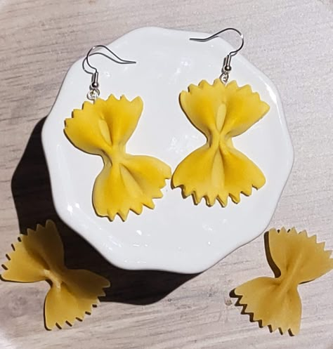 Excited to share the latest addition to my #etsy shop: Bow Tie Pasta Earrings, Pasta Earrings, Noodle Earrings, Farfalle Earrings, Dinner Earrings, Miniatures, Clay Food Earrings, Gifts For Her https://etsy.me/3zHMOYX Clay Earrings Animals, Easy Air Dry Clay Earrings, Polymer Clay Earrings Cute Food, Clay Drop Earrings, Miniature Food Earrings, Diy Clay Food, Food Earrings Clay, Food Clay Ideas, Clay Earrings Diy Ideas Simple